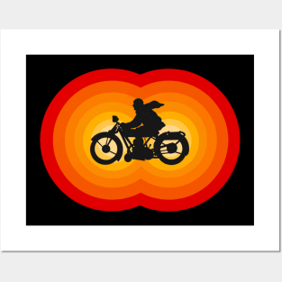 Retro Cafe Racer Motorcycle Motorbike design by MotorManiac Posters and Art